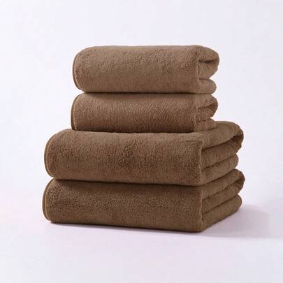 1条珊瑚绒柔软吸水速干（轻便）纯色不掉毛干发巾，适合居家沐浴洗脸，或用作浴巾、淋浴巾，适用于美容院、酒店、运动场所、家居等，也可作护肤浴巾使用。