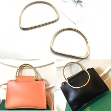2pcs Gold Metal Half Circle Bag Handle Hardware For DIY Handbag Making