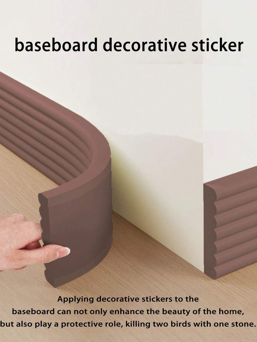 1PC2mAnti-Collision Sticker For Baseboard, Anti-Collision Decorative Sticker For Skirting Board, Multi-Functional Edge Protection Strip.