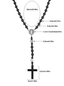 1入怀古哥特式火山岩聖本篤男士項鍊，適合日常佩戴和生日禮物