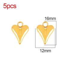 5pcs Stainless Steel Heart Pendant Gold Plated 3D Heart Pendant For DIY Necklace Bracelets Jewelry Making Accessories Supplies Valentines - Pendants - View 13