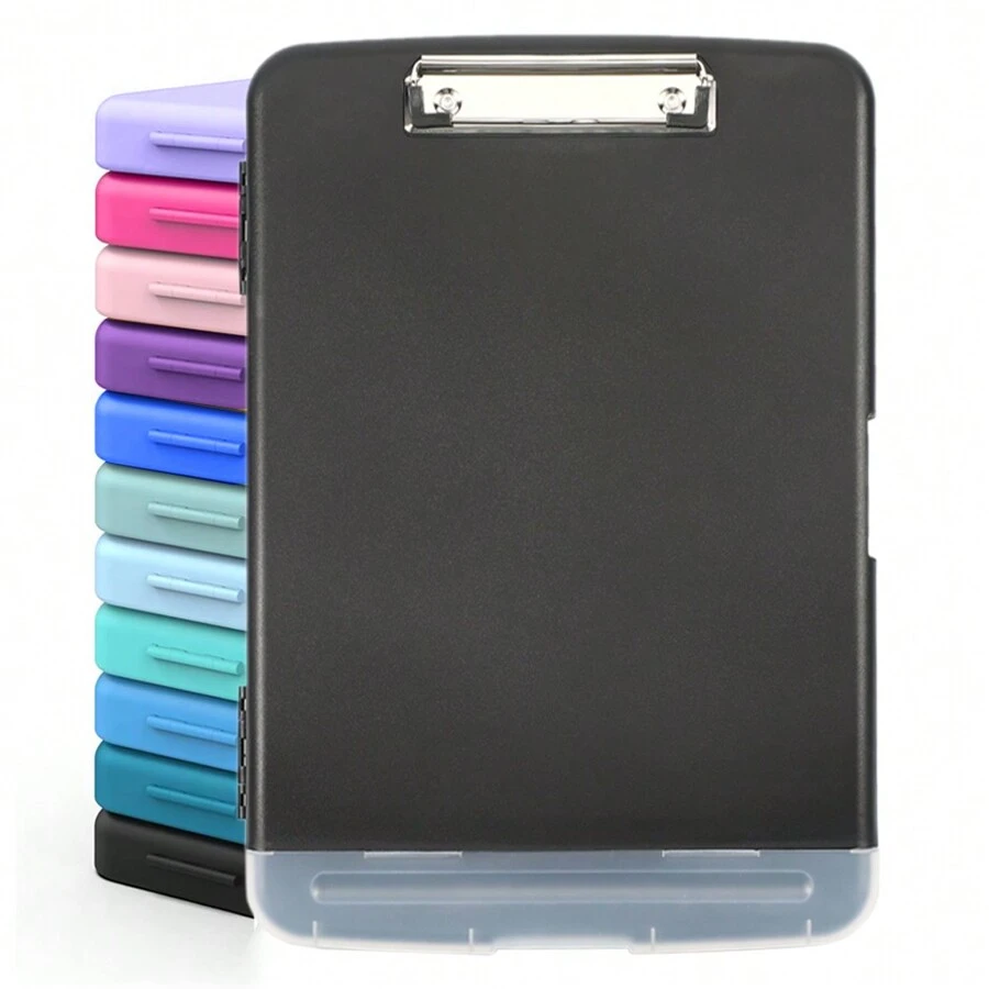 1pc Clipboard With Storage, A4 Plastic Clipboards With Pen Holder, High