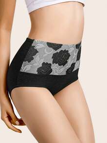 4入組女士高腰塑形底褲，腹部三角控制內衣 - 彩色 - 查看 3