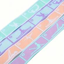 Gymnastics Stretching Band, Resistance Band, Fitness Yoga Stretch Band, Multi-Loop Exercise Band, Home Fitness Accessory - Yoga Action Pattern Style Pink - View 5