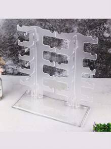 Soporte de exhibición de gafas de sol con 2 filas, transparente, almacenamiento ordenado, hermoso y práctico - Blanco - Ver 5