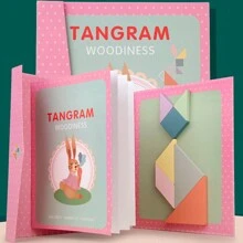 1 pieza Caja de color Empaquetada Juguete educativo magnético Tangram, Espacio y forma, Rompecabezas de iluminación matemática, Tablero de rompecabezas de desarrollo cerebral, Juguete de madera Tangram multicolor apto como regalo de cumpleaños, Pascua, Navidad, Vuelta a la escuela!