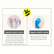 Gymnastics Stretching Band, Resistance Band, Fitness Yoga Stretch Band, Multi-Loop Exercise Band, Home Fitness Accessory - Yoga Action Pattern Style Pink - View 10