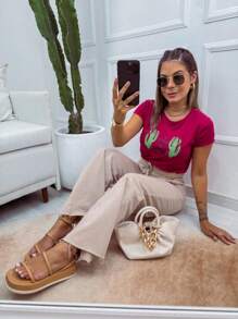 Women T-Shirts - 紫紅色 - 查看 9