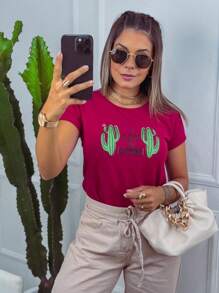 Women T-Shirts - 紫紅色 - 查看 1