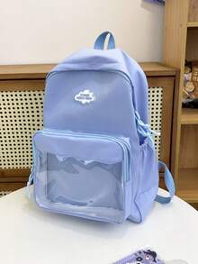 2024 Summer New Backpack Bag Student Large Capacity Versatile Bag Large Food Quantity DIY Pain Bag (Excluding Decorations In Picture Bags) - Blue - View 10