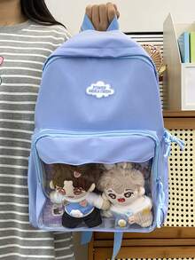 2024 Summer New Backpack Bag Student Large Capacity Versatile Bag Large Food Quantity DIY Pain Bag (Excluding Decorations In Picture Bags) - Blue - View 1