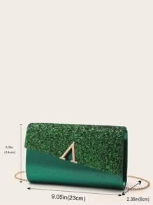 LETODE BAG 4 件套水钻首饰套装闪亮项链耳环手镯套装适用于婚礼手拿包女士晚宴闪光晚宴包信封手拿包婚礼派对新娘钱包，迷人水钻包 - 綠色 - 查看 9