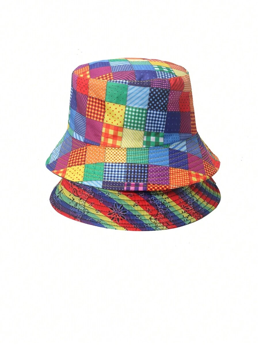 1 pieza de sombrero de cubo versátil de estilo retro de moda para uso diario y al aire libre. - multicolor - Ver 1