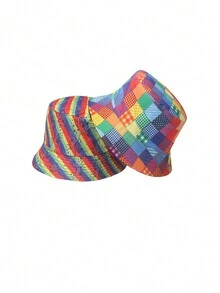 1 pieza de sombrero de cubo versátil de estilo retro de moda para uso diario y al aire libre. - multicolor - Ver 2