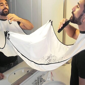 1 Set Of Men's Home Shaving Bibs, Shaving Aprons With Suction Cup, Ideal For Beard Grooming, Easy To Manage Hair, Adjustable Fit, Perfect For Home Grooming, Ideal Men's Gift