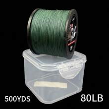 Dark Green Fishing Line For Lure Fishing, 4 Strands Braided PE Line, Available In Strengths From 10LB To 100LB, Comes With Multi-Purpose Exquisite Packaging Box, Strong, Abrasion Resistant, High Strength, Super Smooth Lure Fishing PE Line, Suitable For Saltwater And Freshwater Lure Fishing