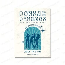 1 Peça Pôster Clássico de Música Donna e Dynamos Mamma Mia Impressão Retrô de Filme em Tela Pintura Artística de Parede para Decoração Moderna de Casa. Sem Moldura