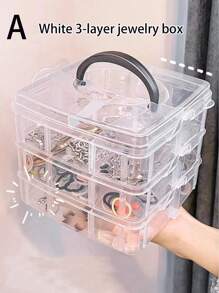 1 pezzo Scatola di immagazzinaggio per accessori di pittura a diamante a 3 strati, 18/28 scomparti, contenitore trasparente per perle di pittura a diamante, adatto per gioielli, cucito, diamanti per unghie, ricamo, ideale per fai da te, scatola per gioielli, scatola regalo, collane, orecchini, anelli, scatola per orologi