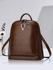High-End Backpack 2024 New Niche Versatile Fashionable Leisure Travel Bag Large Capacity Retro Ladies Commuter Backpack Oil Wax Leather School Bag - Brown - View 1