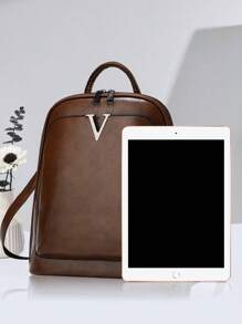 High-End Backpack 2024 New Niche Versatile Fashionable Leisure Travel Bag Large Capacity Retro Ladies Commuter Backpack Oil Wax Leather School Bag - Brown - View 3