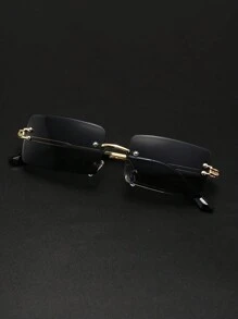 1pc Men's Stylish Y2K Black Beach Fashion Glasses For Summer Beach Accessories Glasses Shades Looks Street Style And Suit For Sweater Jacket Sweatshirt Hoodie Leather Pants And Cargo Pants For Summer Beach Vacation,Outdoor,Travel
