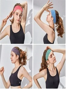 Băng đô thể thao co giãn nhiều màu, Dây buộc tóc tập yoga thấm mồ hôi có độ co giãn cao cho Unisex, Chạy bộ, Tập thể dục, Dây đeo mồ hôi thể thao - Nhiều màu - Xem 9