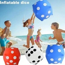 1pc 11.8 Inches Giant Inflatable Dice, Fun Big Inflatable Dice For Indoor Outdoor Board Games, Pool Parties, Lawn Floor, Pool Inflatable Floats - White - View 1