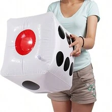 1pc 11.8 Inches Giant Inflatable Dice, Fun Big Inflatable Dice For Indoor Outdoor Board Games, Pool Parties, Lawn Floor, Pool Inflatable Floats - White - View 3