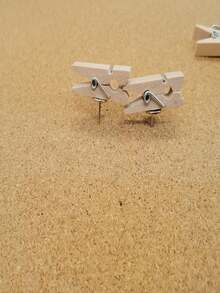 30pcs Colorful Wooden Clips Push Pins, Multipurpose For School And Office Use - Multicolor - View 5