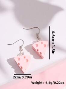 1對創意可愛有趣模仿乳酪掛墜耳環,適合女性 - 黃色 - 查看 7