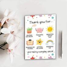 1pcLovely Thank You Cards To Teachers, Great Teachers Thank You Gifts To Men And Women, Thank You For Helping Me Grow Cards, Best Teachers Thank You Gift Ideas Include Envelopes.,Christmas