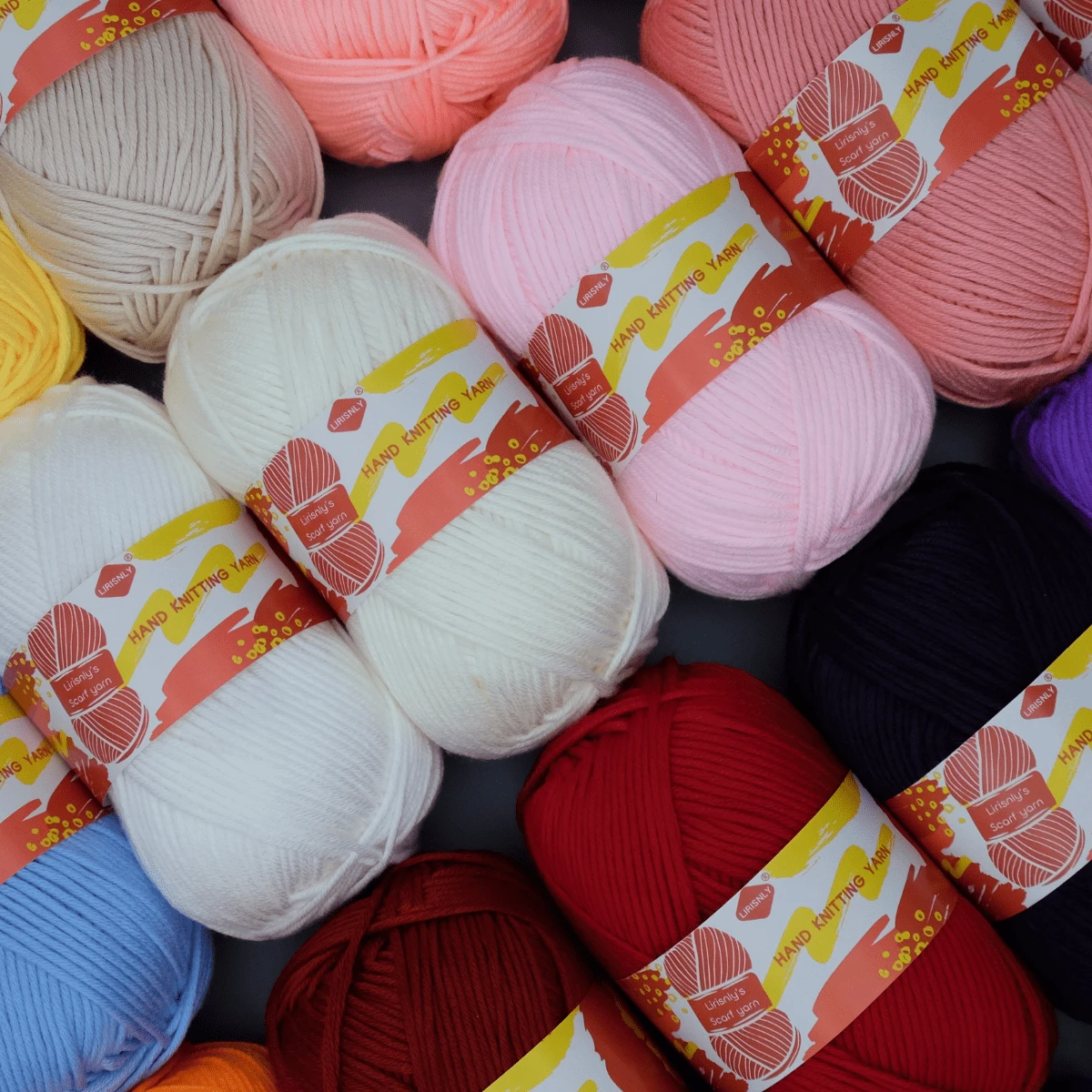 Hilo de lana seleccionado manualmente Lirisnly, 100% acrílico con brillo, colores brillantes, suave para la piel, transpirable y cómodo, ideal para tejer bufandas, sombreros, suéteres, abrigos y manualidades DIY.