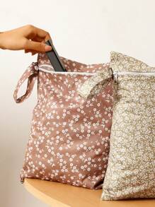 2pcs Floral Waterproof Tote Bag, Beach Wet Bag, Baby Shower Party Home Decor Gift - Multicolor - View 8