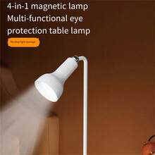 4-In-1 Multi-Functional Magnetic Charging Desk Lamp Dormitory Bedside Lamp Small Desk Lamp Reading Lamp For Student Study Desk Eye Protection Clip Commercial Desk Lamp Working Desk Lamp - White - View 7
