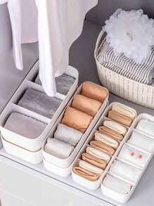 1 pieza Caja de almacenamiento de calcetines lisos, caja de almacenamiento de ropa interior de compartimento simple blanca para decoraciones del hogar, decoración de festivales, decoración de habitaciones, decoración del hogar, decoración del dormitorio, vestidos, pantalones, zapatos, vaqueros, botas. - Blanco - Ver 10