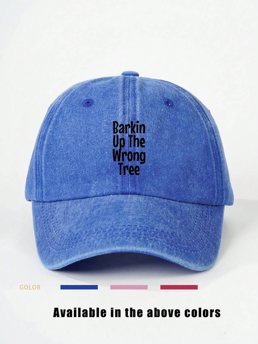 1 Mũ bóng chày in hình 'Barkin Up The Wrong Tree', Mũ chống nắng ngoài trời có thể điều chỉnh, Thích hợp cho kỳ nghỉ du lịch biển mùa xuân và mùa thu, Mũ trẻ trung phong cách Y2K - Đỏ - Xem 1