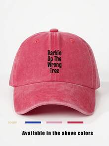 1 Mũ bóng chày in hình 'Barkin Up The Wrong Tree', Mũ chống nắng ngoài trời có thể điều chỉnh, Thích hợp cho kỳ nghỉ du lịch biển mùa xuân và mùa thu, Mũ trẻ trung phong cách Y2K - Đỏ - Xem 3