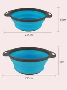 1pc/2pcs Foldable Strainer Basket, Large/Small, Convenient Home Tool For Kitchen And Dining Room Vegetable And Fruit Cleaning, Quick Drainage - Multicolor - View 12
