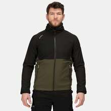 Regatta Mens Surrender Soft Shell Jacket (Dark Khaki/Black) - Dark Khaki/Black - View 3