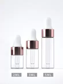 3/5/10pcs, 2/3/5ml Glass Dropper Bottles, Transparent Empty Bottles, Suitable For Travel Size Cosmetics, Refillable Empty Bottles For Perfume, Skincare, Makeup, Lotion Etc., Dropper Bottles, Refillable Cosmetic Glass Bottles, Packaging, Gift For Travel Lovers, School Supplies, Holiday Camping Accessories, Ladies Mini Perfume, Beach Travel Essentials, Travel Accessories, Travel Essentials, Summer Vacation Supplies, Back To School Supplies - Pink - View 2