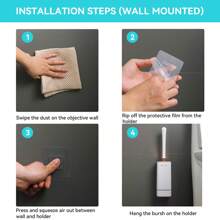 Cepillo de inodoro y soporte Aokala, juego de cepillo de inodoro de silicona con mango largo, limpieza profunda, decoración de baño, decoración de otoño