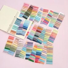 Sticky Notes In Morandi Color ,Colored And Transparent Memo Stickers,Reading Bookmarks,Office And School Supplies,Compact And Portable,Unobstructed Content - Set - View 13