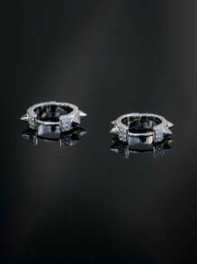 1 对时尚环形耳环，适合男士，适合派对珠宝，情人节礼物，妈妈，母亲，母亲节，礼物 - 1# - 查看 4