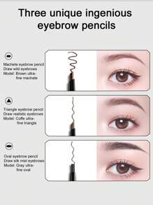 Zeesea 3D Smart Eyebrow Pencil Double Head Waterproof Sweatproof Long Lasting No Colour Removal Extremely Fine Tip Wild Eyebrow Beginner Female