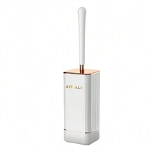 Cepillo de inodoro y soporte Aokala, juego de cepillo de inodoro de silicona con mango largo, limpieza profunda, decoración de baño, decoración de otoño