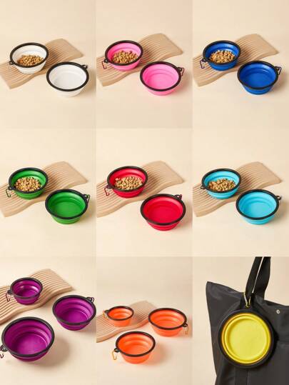 1pc Foldable Pet Travel Bowl