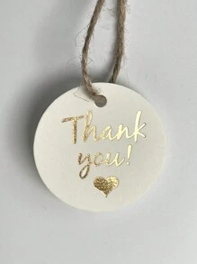 100pcs DIY Thank You Gift Tags, White Round Paper Gift Packaging Tags (With Strings), Suitable For Weddings, Birthday Parties, Favors - Great For Baking, Gifting, Etc! - White+Rope - View 4