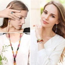 1 gói/230 hạt đá pha lê dùng làm đồ trang sức, đá quý tự nhiên không đối xứng dạng hạt rời 5-8mm dùng làm đồ thủ công DIY như nhẫn, hoa tai, vòng cổ và vòng tay - 230 miếng - Xem 2