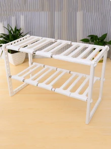 1pc 2-Layer 10-Plate Multi-Functional Kitchen Sink Storage Rack, Retractable Floor-Standing Pot Rack, Free Adjusting Shelf For Storing Various Kitchen Utensils,Storage,Kitchen Organiser,Kitchen Items,Room Decor,Home Decor. - Multicolor - View 5