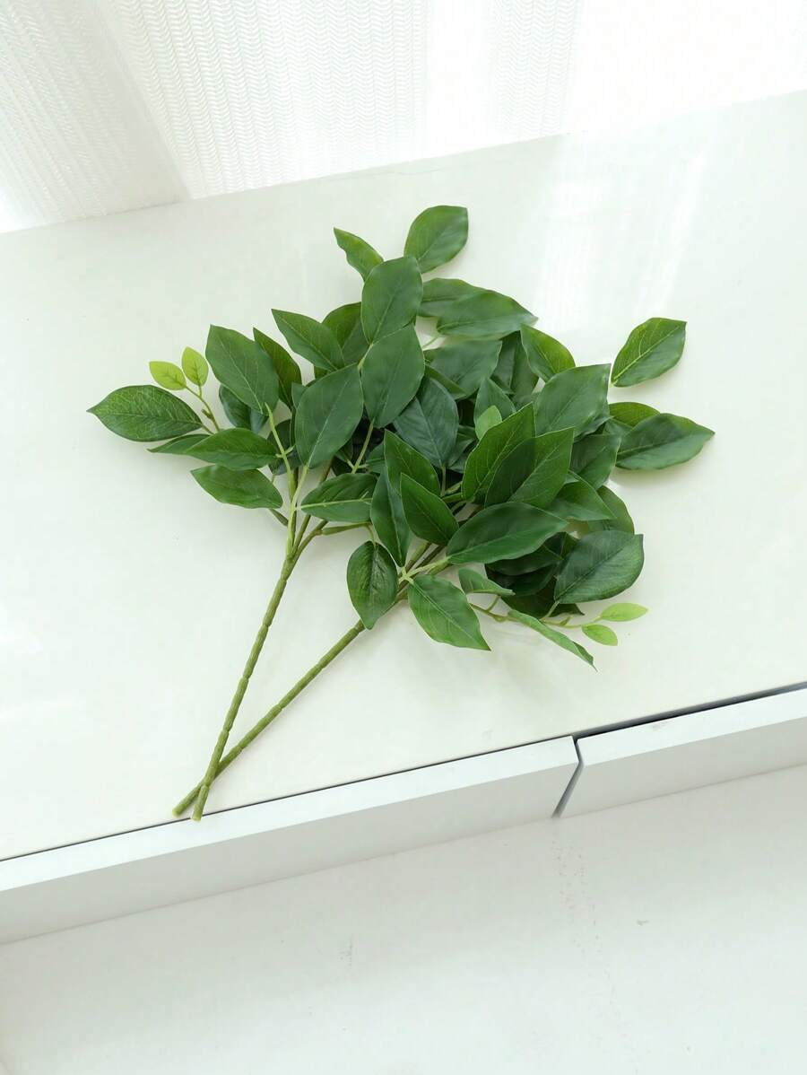 2pcs Artificial Plant Leaves Accessories For Artificial Flowers And Trees Decoration - Green - View 1